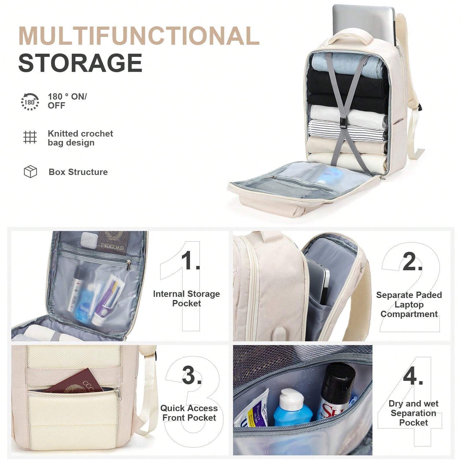 Fashion Large Capacity Oversized Rucksack Laptop Backpack Fit 15.6Inch ...