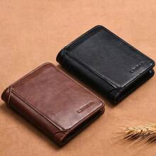 1 件男士轻薄小巧驾驶证钱包，多功能垂直 2 折卡夹，带零钱袋，学生皮革钱包，大容量多卡槽，商务休闲风格，生日礼物，毕业礼物，父亲节礼物 - 彩色 - 查看 1