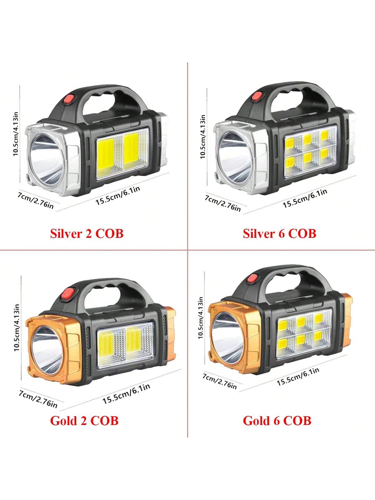 مصرف طاقة شمسي محمول مع كشاف ليد – لون فضي – إضاءة...