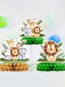 7 件丛林动物蜂巢装饰物，生日派对背景装饰用品