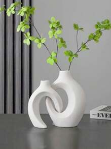 Resin Vase 2 Pieces A Set Of Modern Home Decor Hollow Bohemian Vase Living Room Center Table Wedding Decor (Snuggle) Best Gifts Birthday Graduation