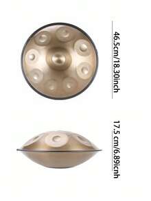 一個 18 吋 440hz 金色 Handpan 鼓 G 大調 9 音符 Handpan 專業調音鋼鼓，適用於初學者和專業人士，打擊樂器 - 18吋金色手碟鼓 - 查看 2