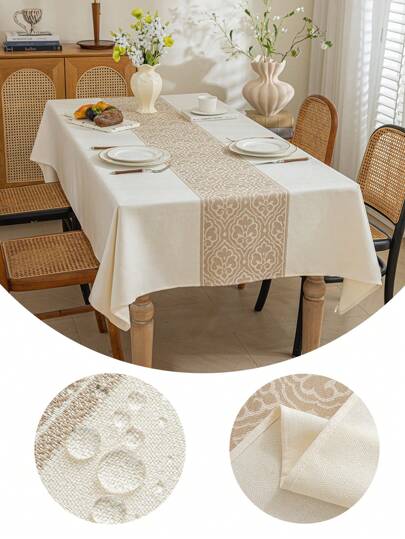 1 pezzo Tovaglia rettangolare impermeabile, con opzioni di dimensioni multiple, adatta per cucina, sala da pranzo, matrimonio, decorazione tavola per feste