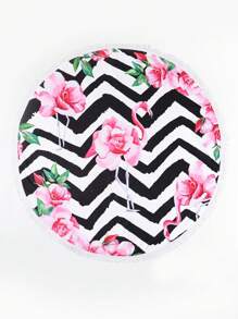 Superfine Fiber Quick-Dry 250gsm Nordic Tropical Flamingo Printed Beach Mat & Yoga Mat, Sunscreen Shawl Blanket, Suitable For Travel, Camping, Swimming, Outing. 1pc 70*140 Bath Towel, Beach Towel, Or 1pc 90*180 Bath Towel, Beach Towel, Or 1pc 150*150 Round Fringed Beach Towel. Summer Travel, Vacation Holiday