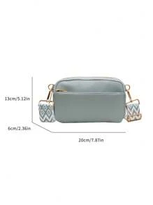 Minimalist Plain Crossbody Bag, Fashionable PU Shoulder Bag, Women Casual Handbag And Phone Wallet