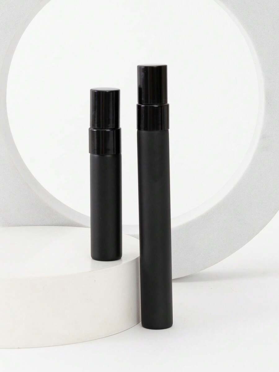 Botella De Spray Portátil De Perfume De Vidrio Mini De 5ml/10ml, Envase Recargable Vacío De Cosméticos Para Perfume, Muestra, Tubo De Prueba, Herramienta De Maquillaje De Viaje - Negro - Ver 1