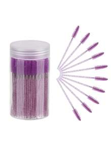 50/100PCS Disposable Eyelash Brush, Mascara Wands Makeup Brushes Applicators Kits For Eyelash Extensions And Eyebrow Brush With Container