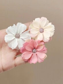 6pcs/Set OPP Bag Cute Floral Hair Clips Daisy Flower Hair Accessories For Girls Daily Use - Multicolor - View 6
