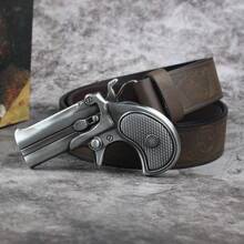 3.7cm Wide Revolver Buckle Western Cowboy Style Bull Head Belt Buckle For Men And Women, Smooth Buckle With Pattern Print And Round Hole Design Halloween Summer, School Fall, Autumn, Halloween - Multicolor - View 26