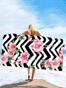 Superfine Fiber Quick-Dry 250gsm Nordic Tropical Flamingo Printed Beach Mat & Yoga Mat, Sunscreen Shawl Blanket, Suitable For Travel, Camping, Swimming, Outing. 1pc 70*140 Bath Towel, Beach Towel, Or 1pc 90*180 Bath Towel, Beach Towel, Or 1pc 150*150 Round Fringed Beach Towel. Summer Travel, Vacation Holiday