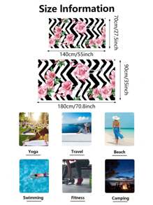 Superfine Fiber Quick-Dry 250gsm Nordic Tropical Flamingo Printed Beach Mat & Yoga Mat, Sunscreen Shawl Blanket, Suitable For Travel, Camping, Swimming, Outing. 1pc 70*140 Bath Towel, Beach Towel, Or 1pc 90*180 Bath Towel, Beach Towel, Or 1pc 150*150 Round Fringed Beach Towel. Summer Travel, Vacation Holiday