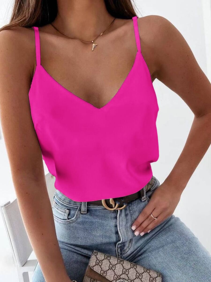 Women Tank Tops & Camis - Hot Pink - View 1