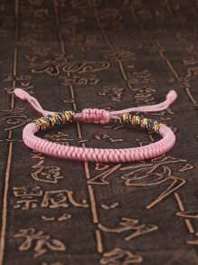Men Buddhist Bracelet, Adjustable Colorful Rope Bracelet, Lucky Red String Bracelet - Diamond Knot Bracelet - View 5