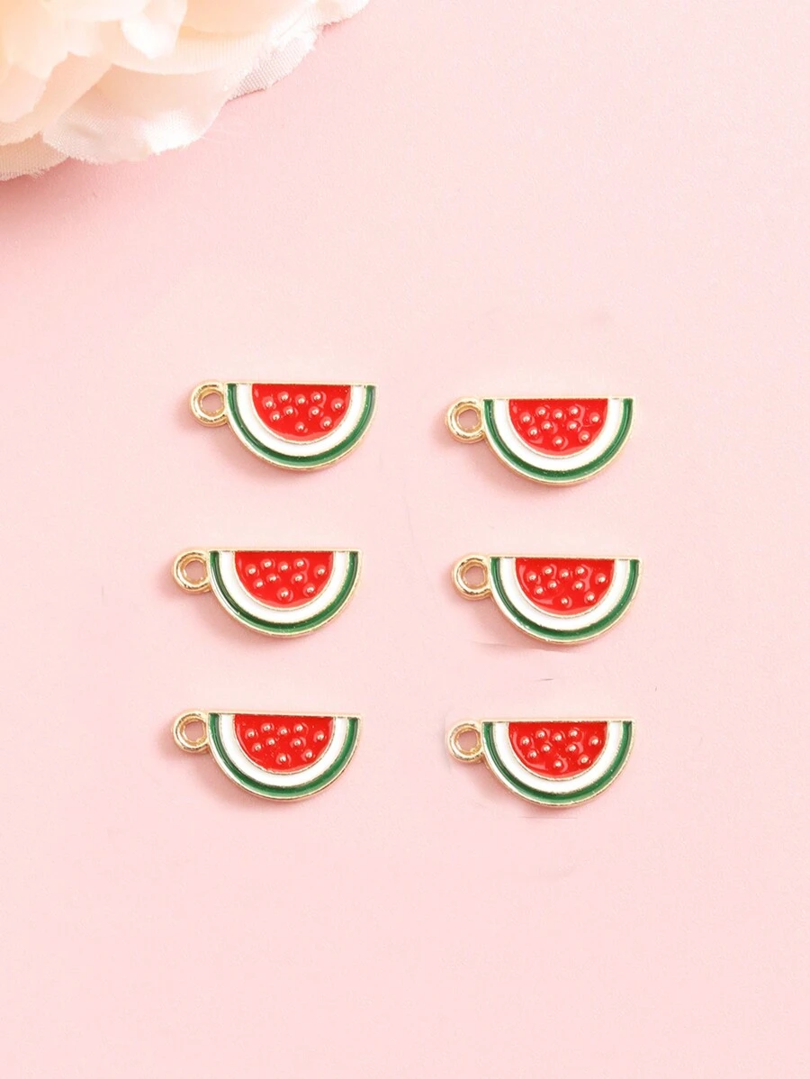 6pcs Cute Cool Summer Watermelon Fashion Earrings Necklace Diy Jewelry Pendant