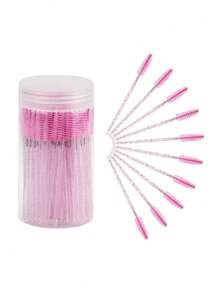 50/100PCS Disposable Eyelash Brush, Mascara Wands Makeup Brushes Applicators Kits For Eyelash Extensions And Eyebrow Brush With Container