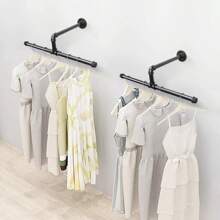 Industrial Pipe Coat Rack Vintage Rack Clothes Hanger Clothes - Black - View 5