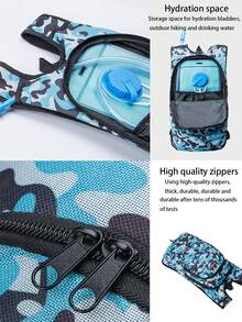 迷彩水袋背包戶外運動水袋男女用外包 - 藍色 - 查看 8