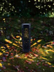 1 pieza/4 piezas de Luz de clavija de tierra con energía solar, poste de luz solar para jardín exterior con patrón de proyección de sombra, Luz de césped de energía solar con patrón hueco para paisaje, entrada de autos, iluminación exterior (luz cálida) - luz blanca cálida - Ver 5