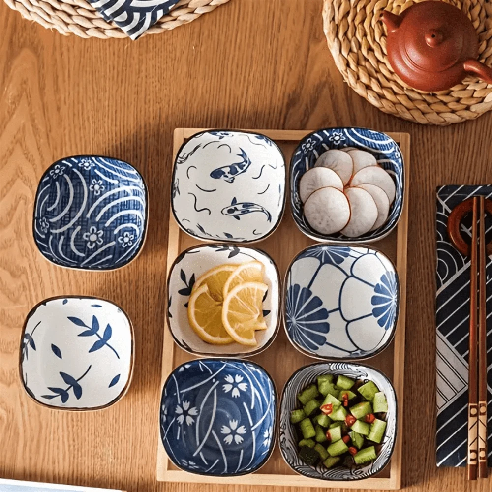 Set Of 6 Vintage Japanese Style Ceramic Snack Sauce Dishes For Hot Pot
