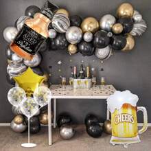 2 szt. Butelka piwa whisky z poliestru, balon z helem i balon w kształcie kubka do piwa, wykwintna dekoracja balonowa, dekoracja na przyjęcie urodzinowe, artykuły na imprezę Oktoberfest, impreza tematyczna w barze na lato, artykuły na imprezę Oktoberfest w Monachium, powrót do szkoły, Walentynki