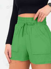 Women Shorts - xanh quân đội - Xem 6