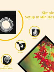 Portable Projection Screen 16:9 Outdoor Movie Screen Travel Home Cinema Easy Folding Projector Screen Cloth Outdoor Full HD 4K Projection Screen 1pc - White - View 11