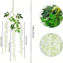 Flores colgantes artificiales de 6 piezas / 12 piezas, guirnalda de glicinia, exuberantes y largas enredaderas de flores de seda para decoración de pared de habitaciones de fiestas, exteriores, interiores, bodas y arcos con resistencia superior a la oxidación - Multicolor - Ver 12