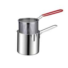 Zhi Jiu Mini Deep Fryer Set 304 Stainless Steel High Pot With Filter Net And Oil Basket - This Japanese Tempura Fryer Is Perfect For Frying French Fries, Chicken, Etc. With Less Oil Consumption. - Silver - View 8