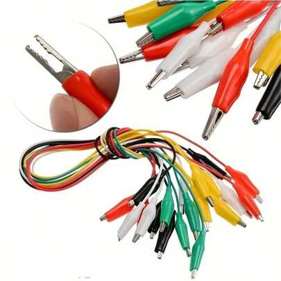 10pcs/Pack Colorful Crocodile Clip Test Leads