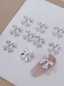 10Pcs/Pack Nail Art Decorative Stickers Diy Nail Charms Nail Gems Nail Supplies Nails - Silver - View 5