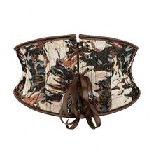 1入式復古印花綁胸腰帶，適用於女士