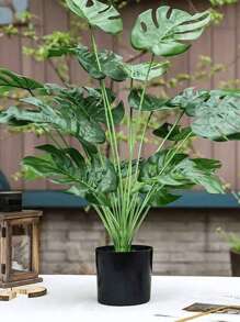 1 cây nhân tạo 9/18 lá, cao 13/22/29 inch, có thân, thiết kế hình cây cọ và mai rùa bằng tre sống động, hoàn hảo cho rừng rậm, bãi biển, tiệc Hawaii, vườn nhà và văn phòng không cần chậu, ngày lễ tình nhân, quà tặng - màu xanh lá - Xem 2