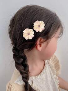 6pcs/Set OPP Bag Cute Floral Hair Clips Daisy Flower Hair Accessories For Girls Daily Use - Multicolor - View 2