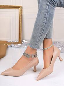 Women's Fashion Peep-Toe High Heels - Solid Color Pointed Toe High Heels, Women's Shoes, Ladies Pumps