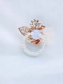 1 Stück Elegante Champagnerfarbe Koreanische Stil Braut Handgelenk Blume Hochzeit Accessoire Brautjungfern Schwester Gruppe Hochzeitsgeschenk Champagner Super Fairy Armband