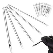Cánulas para Perforación Agujas Para perforar Piercing 100pz - Plateado - Ver 6