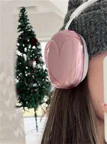 心形保护壳 兼容 Apple Airpods Max 耳机壳 透明硅胶耳机 兼容 Airpods Max 配件 - 粉色 - 查看 3