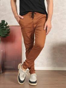 Men Pants - 駝色 - 查看 3