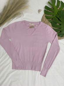 Women Knit Tops - 淺粉色 - 查看 1