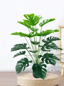 1 cây nhân tạo 9/18 lá, cao 13/22/29 inch, có thân, thiết kế hình cây cọ và mai rùa bằng tre sống động, hoàn hảo cho rừng rậm, bãi biển, tiệc Hawaii, vườn nhà và văn phòng không cần chậu, ngày lễ tình nhân, quà tặng - màu xanh lá - Xem 3