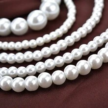 Stylish Multi-Layered Faux Pearl Necklace - Silver Plated Women's Jewelry