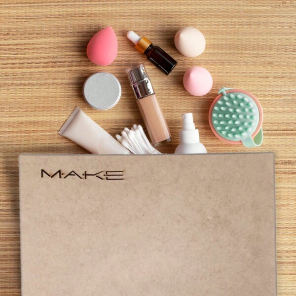 Caixa  Organizadora Maquiagem e Cosméticos em Madeira C/ Tampa para Armazenamento de Produtos Banheiro Decorada Com Detalhes