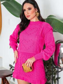 Women Sweater Co-Ords - Màu Hồng Tươi - Xem 6