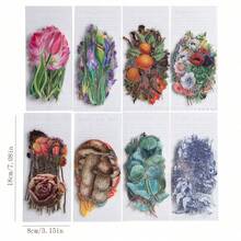40 Stickers Per Set, Wild Plant Herbaceous Flower Sticker Material Package, DIY Hand Tent Material Guka Decorative Stickers - Olive Green - View 6
