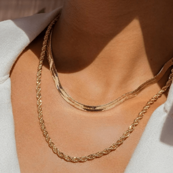 Conjunto Colar Fita + Colar Cordão Baiano Folheados Kit 2 Colares Longos