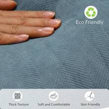 One Piece Of Misty Blue Fishbone Patterned Pillowcase (Without Filling), Modern And Luxurious Soft Chenille Edge Decorative Cushion Cover, Suitable For Sofa, Bed, Bedroom, Office, Hotel, Decoration, All Seasons.