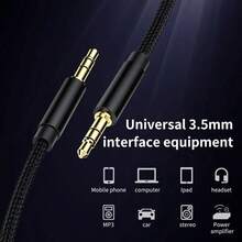 Headphone Extension Cable 3.5mm Extension Gold Plated Nylon Braided Aux Extension Cable Audio Stereo Jack Male To Female Cord Extender Compatible With Phone IPad Phones Tablets Car PC Amplifier MP3/MP4 Player Media Players - Black - View 7