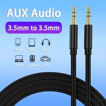 Headphone Extension Cable 3.5mm Extension Gold Plated Nylon Braided Aux Extension Cable Audio Stereo Jack Male To Female Cord Extender Compatible With Phone IPad Phones Tablets Car PC Amplifier MP3/MP4 Player Media Players - Black - View 1