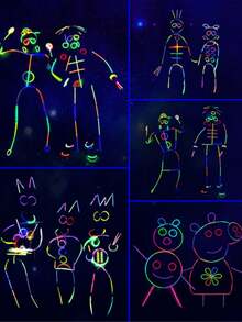 1 Set/100pcs Fluorescent Glow Stick Bracelets, 100 Glow Stick For Concerts, Glow Bracelet Toy Bangle, DIY Glow Stick, Suitable For Playing With Imagination And Creating Varieties Of Shapes In Party Place. - Multicolor - View 5