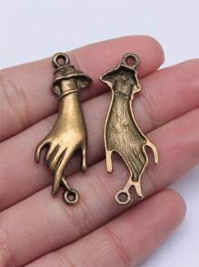 5pcs 45x14mm(1.77x0.55inch) Palm Connector Charms Pendant Hand Connector Charms For DIY Handmade Craft Making Necklace Earrings Jewelry Accessories - Palm - View 3